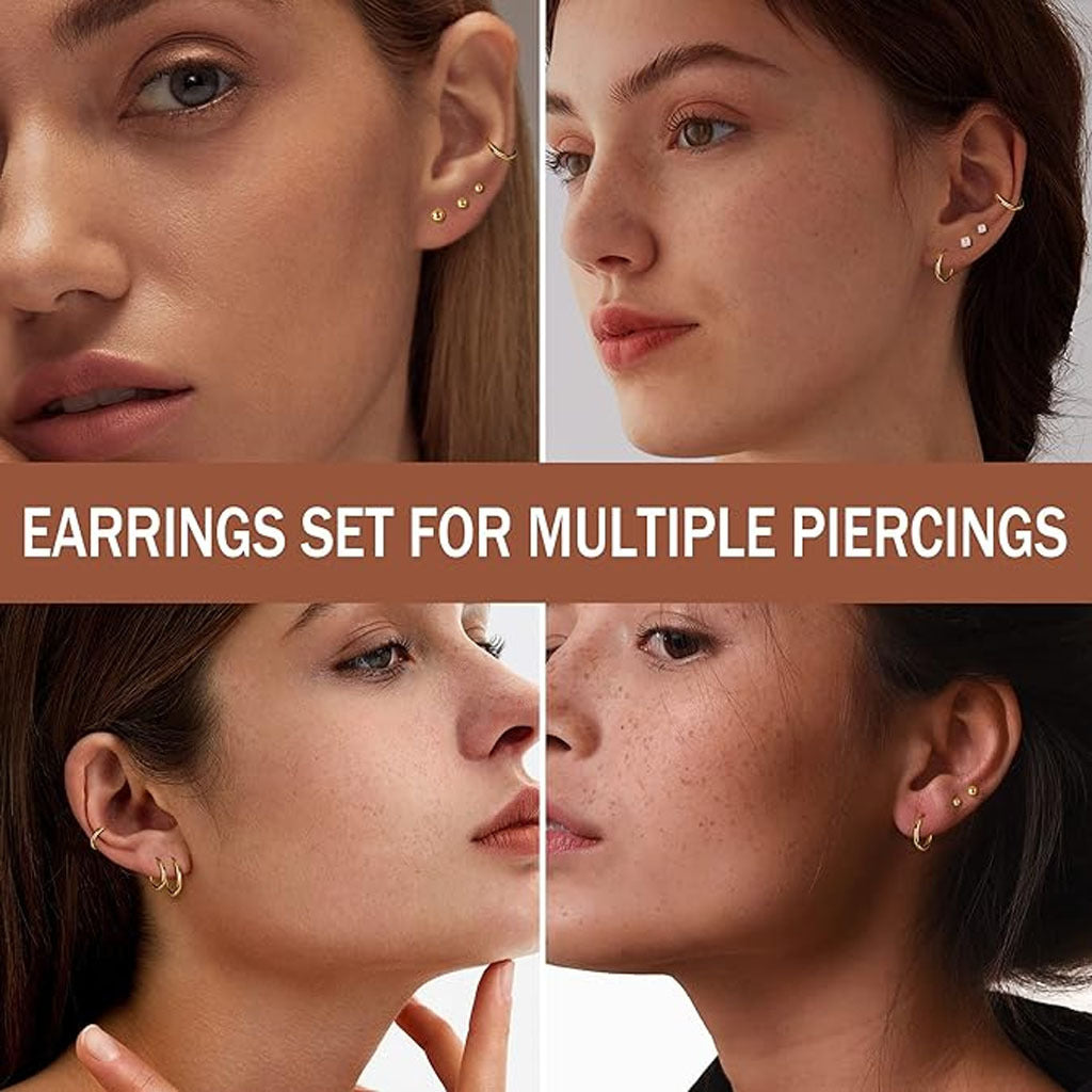 Stylish stainless steel earrings with zircon crystals image 1