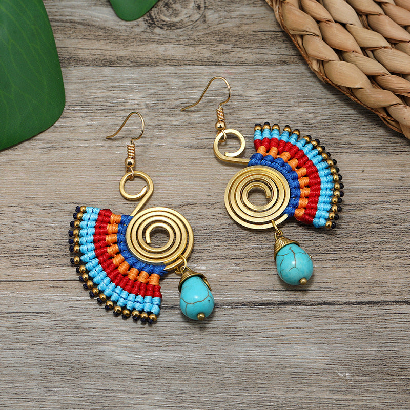 Bohemian woven earrings design 7