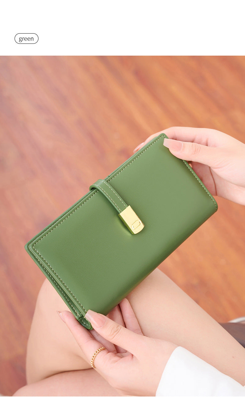 Fashionable RFID-blocking women's wallet displayed