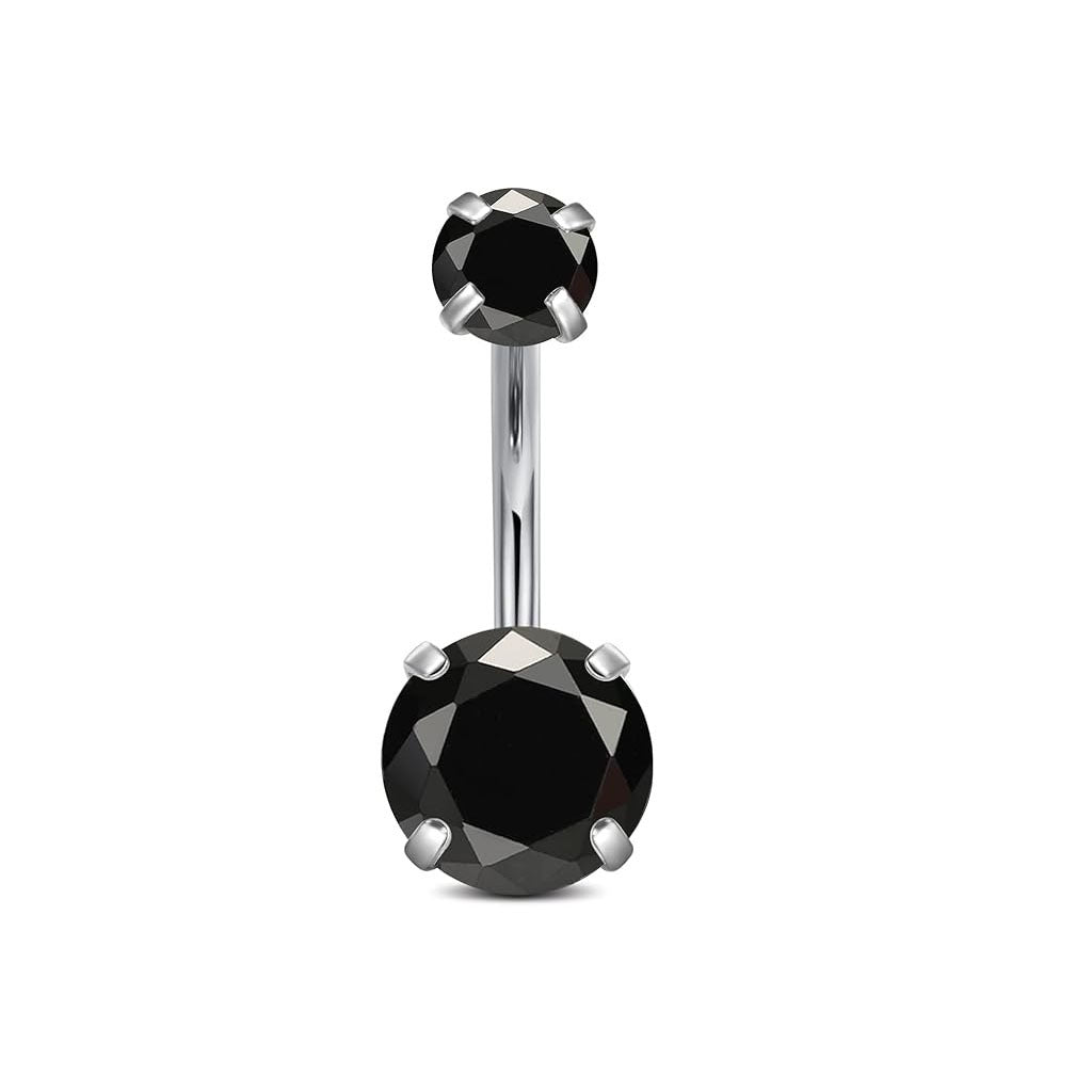 Stylish double-headed zircon navel ring image 6