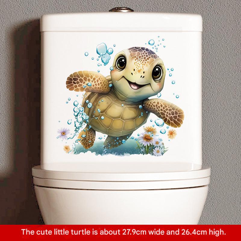 Adorable turtle stickers for bathroom decor image 1