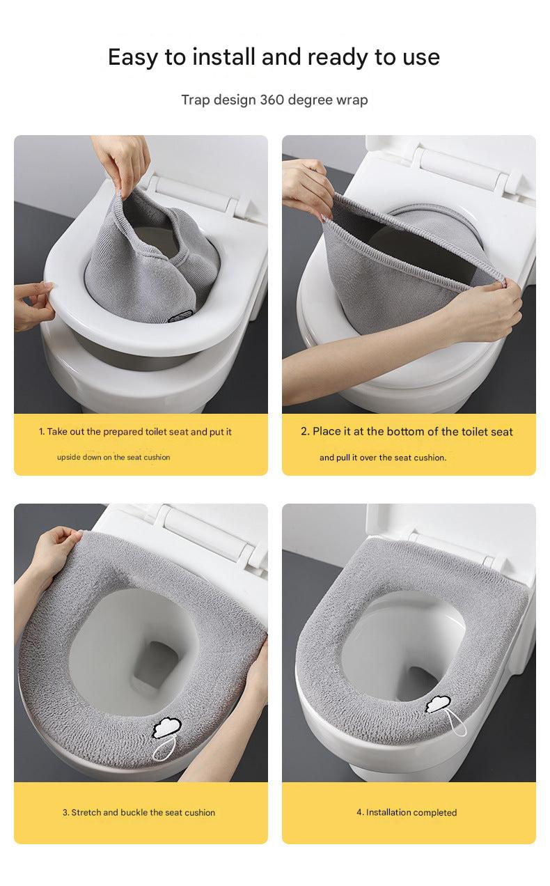 Cozy purple-pink toilet seat cover