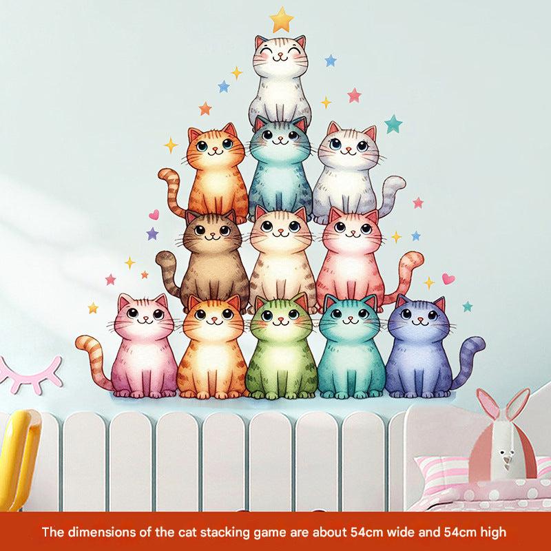 Cat-themed wallpaper design for children's decor