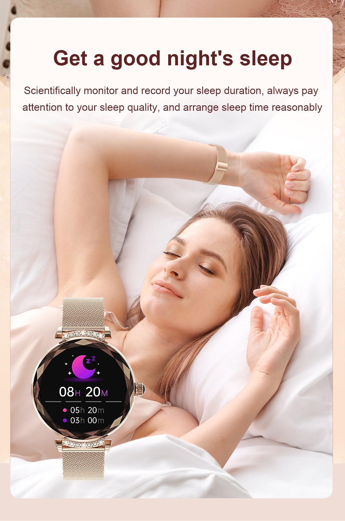 Women's smart bracelet with step counting feature
