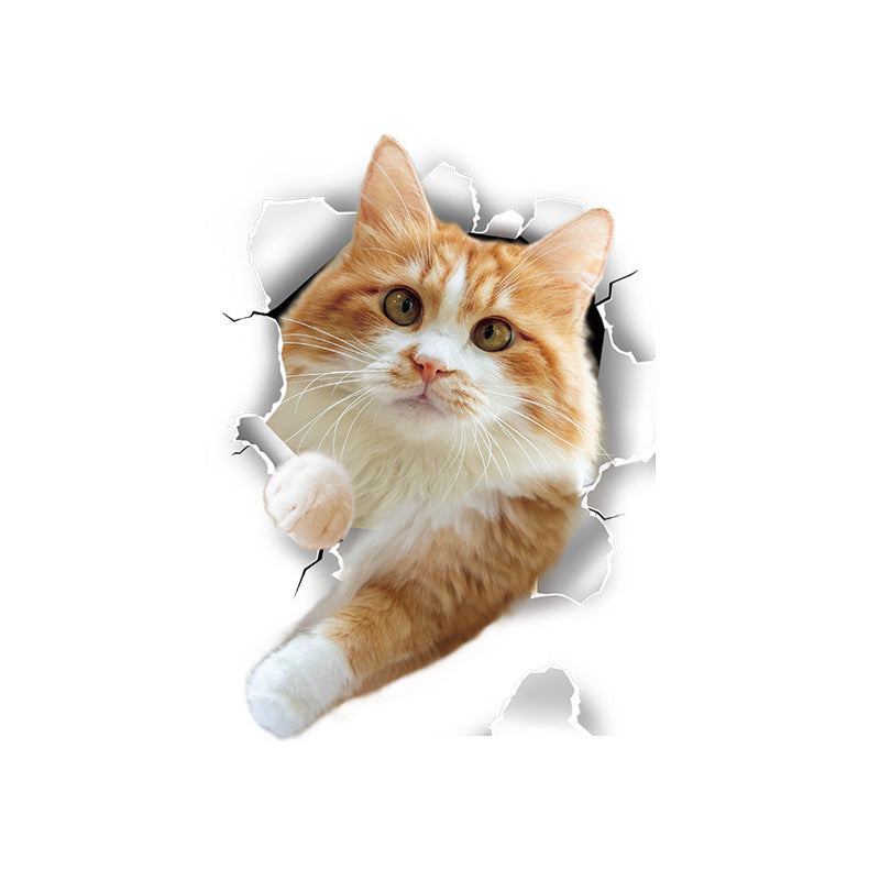 Cat toilet wall decal design 4