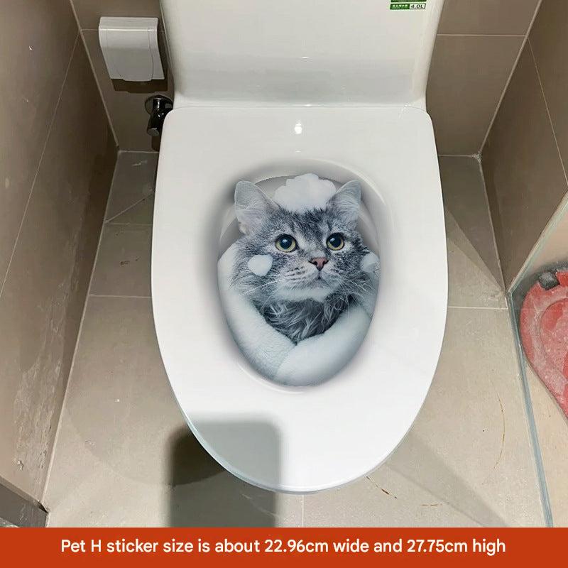 3D cat toilet sticker design 5