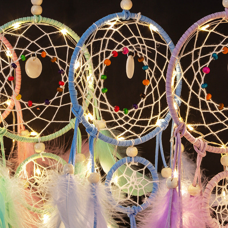 Handmade Dream Catcher Wind Chime with colorful beads