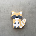 Solid Wood Decoration - Full Body Dark Gray Fox