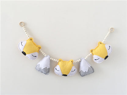 Nordic fox wooden bead decor for kids room