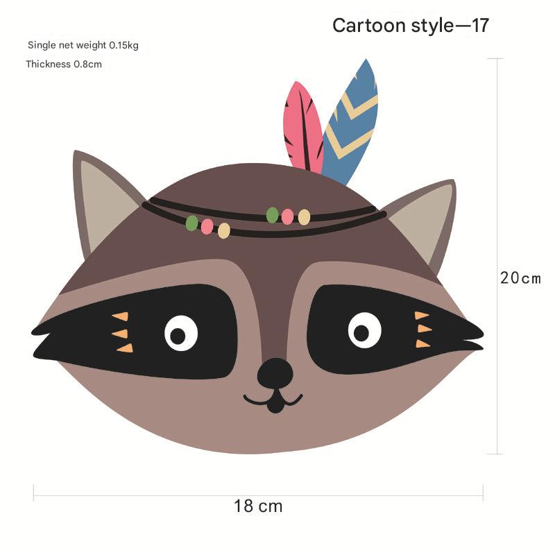 Wooden fox wall sticker for kids' room