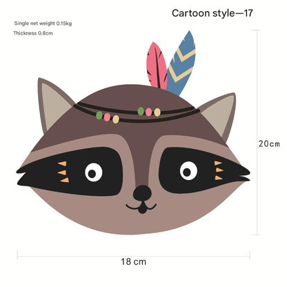 Wooden fox wall sticker for kids' room