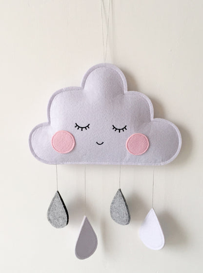 Cloud and raindrop decor image 2