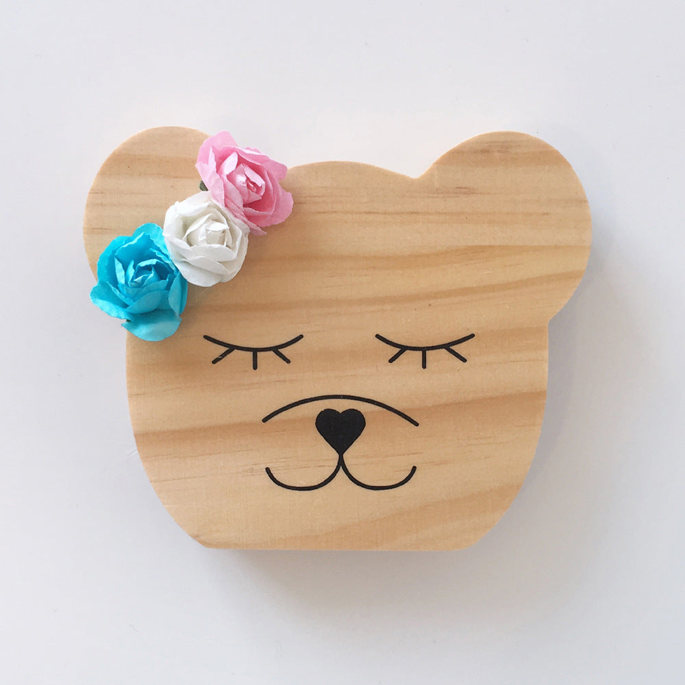 Wooden animal figurines photography prop