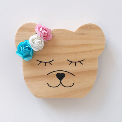 Wooden animal figurines photography prop