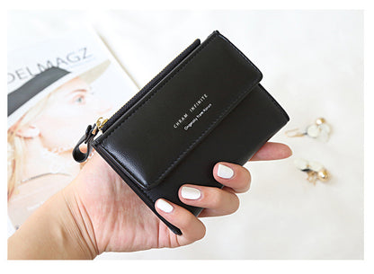 RFID short wallet in burgundy color