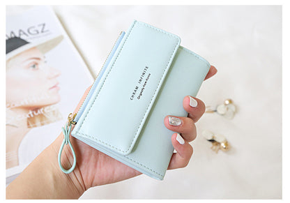 RFID short wallet in burgundy color