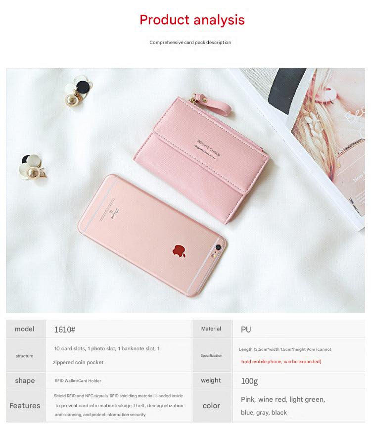 Elegant light green RFID-blocking wallet