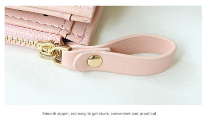 RFID short wallet in burgundy color