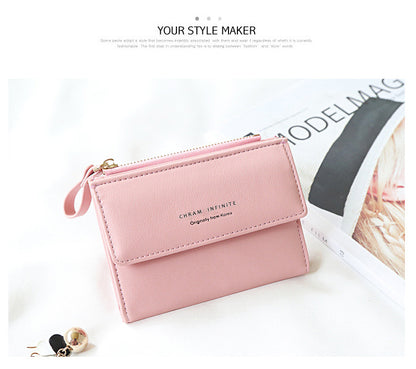 RFID short wallet in burgundy color