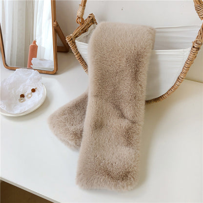 cozy neck warmer displayed on mannequin