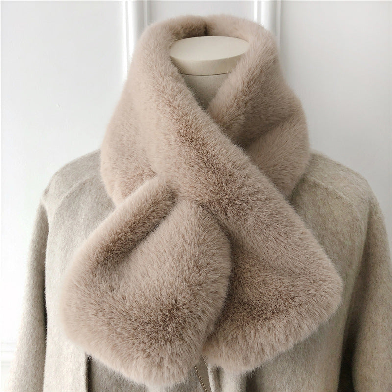 soft pink faux fur neck warmer