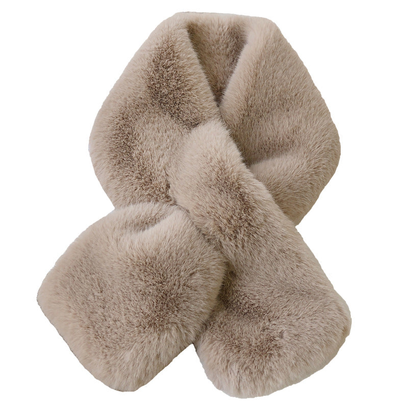 light gray faux fur neck warmer
