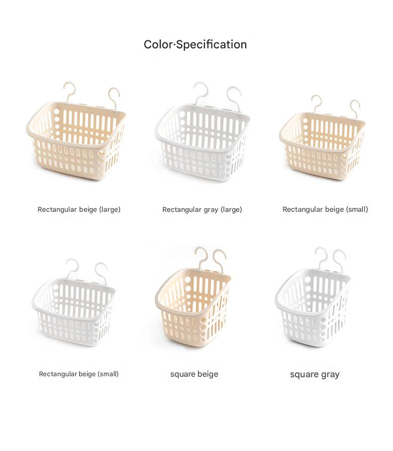Wall-mounted storage basket in beige color