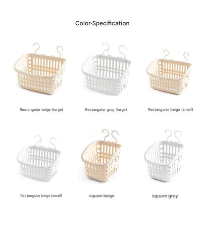 Wall-mounted storage basket in beige color