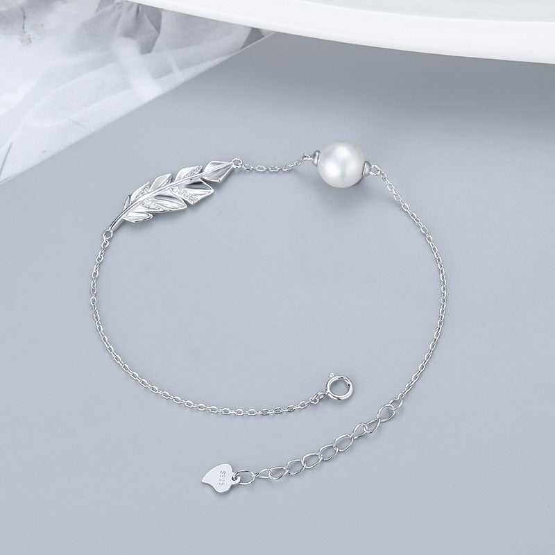 Stylish silver bracelet on display