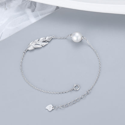 Stylish silver bracelet on display