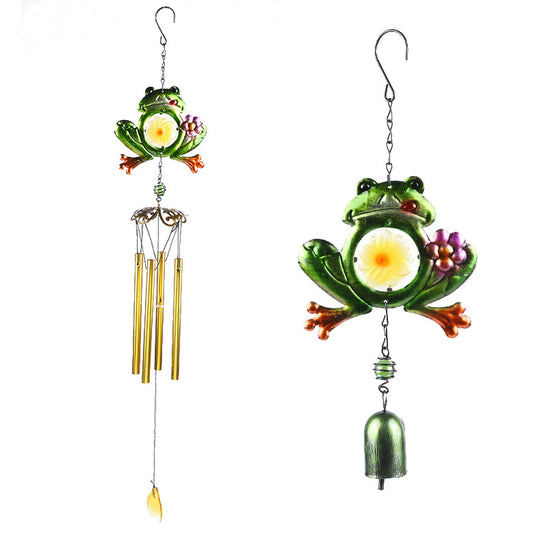 Metal frog wind chime for garden
