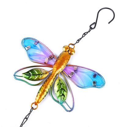 Hummingbird wind chime displaying vibrant colors