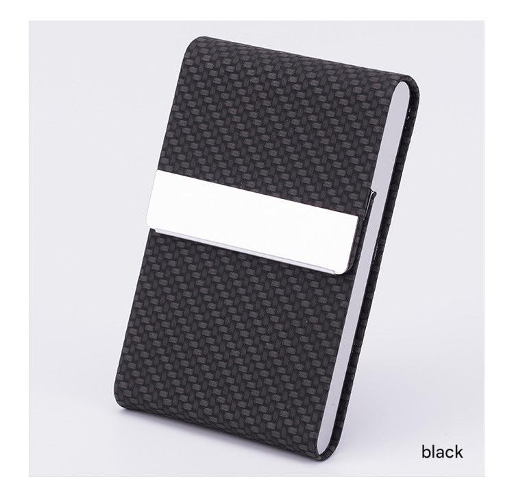 Business card holder in black PU leather