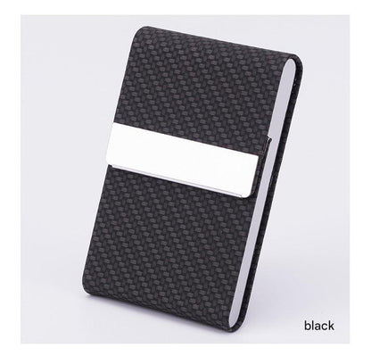 Business card holder in black PU leather