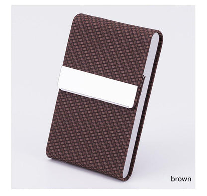 Business card holder in purple PU leather