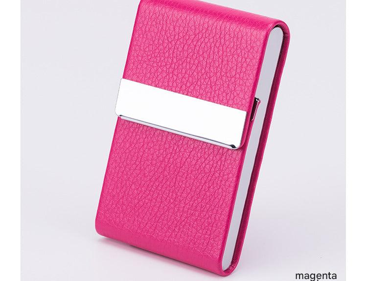 Business card holder in apricot PU leather