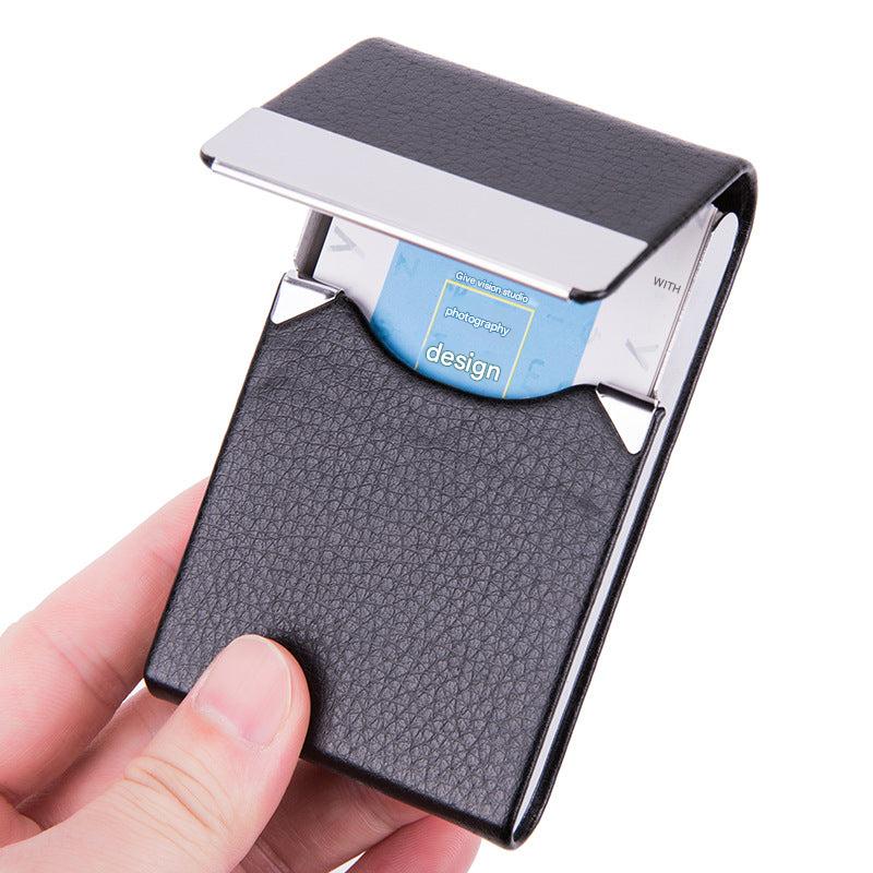 Business card holder in red PU leather