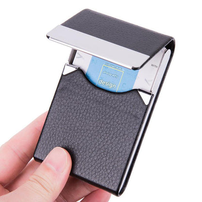 Business card holder in red PU leather