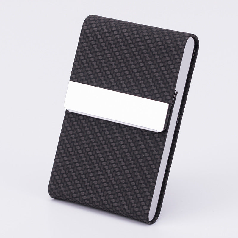Business card holder in purple PU leather