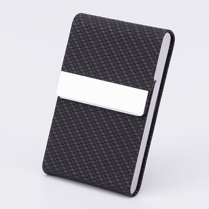 Business card holder in purple PU leather