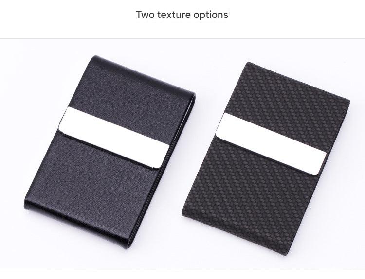Business card holder in rose red PU leather