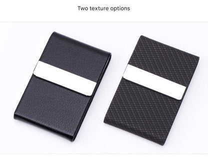 Business card holder in rose red PU leather