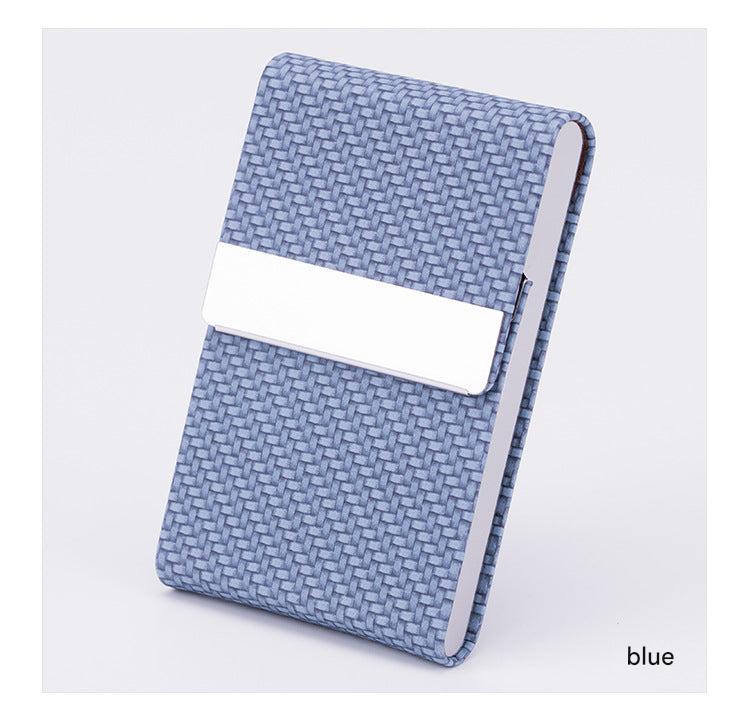Weaved blue business card holder