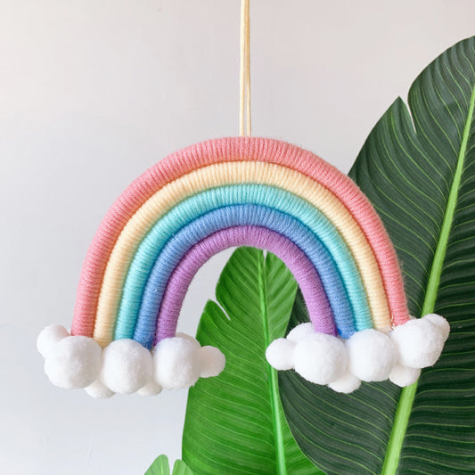 Whimsical cloud and rainbow decor