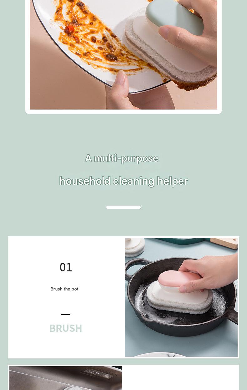 Effortless Cleaning Brush cleaning a stained bathtub