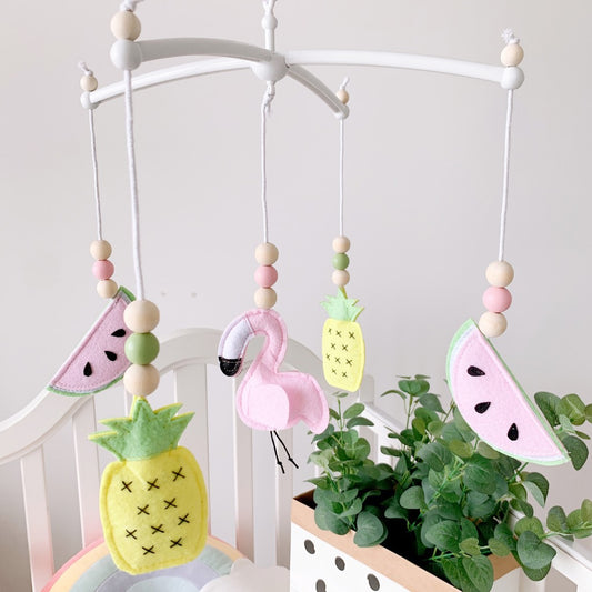 Interactive felt baby mobile hanging in nursery image 5