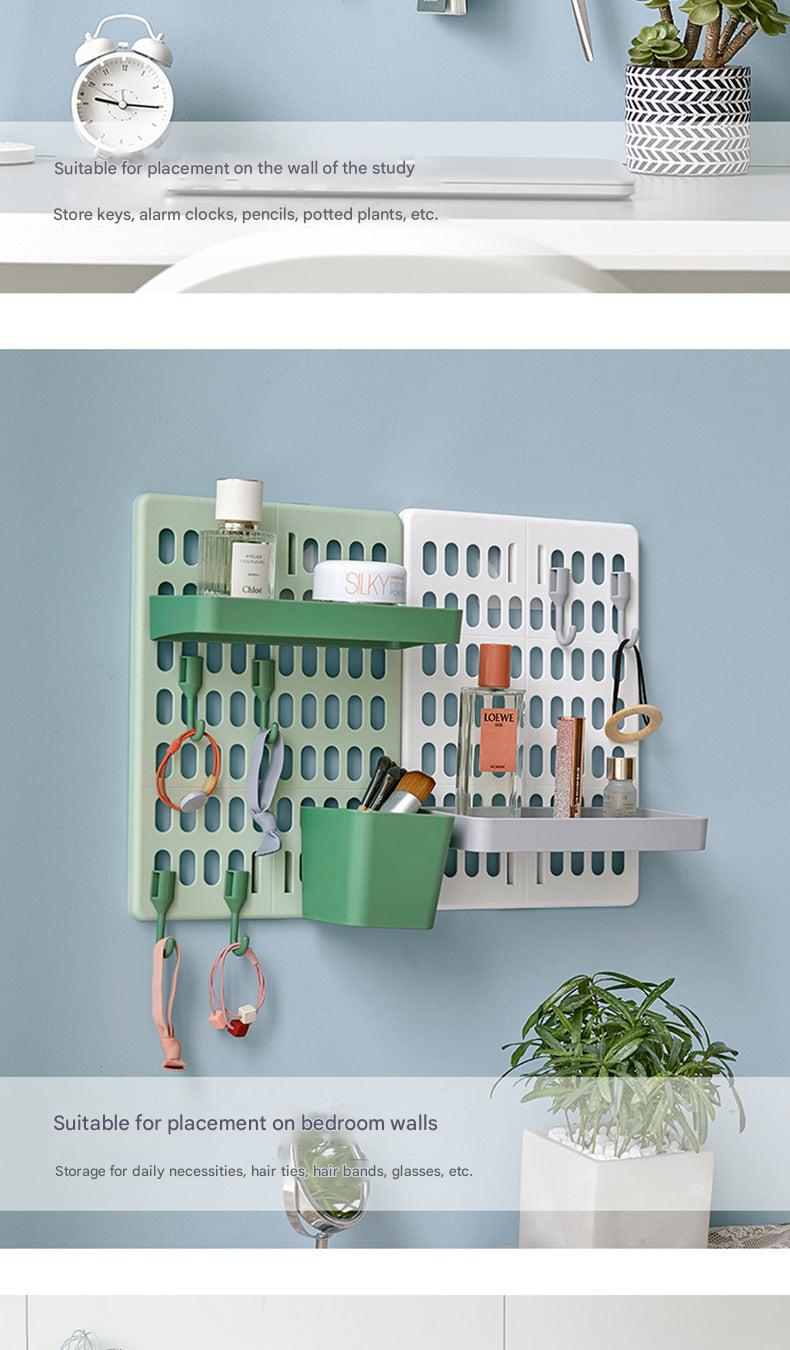 wall-mounted storage rack gray design