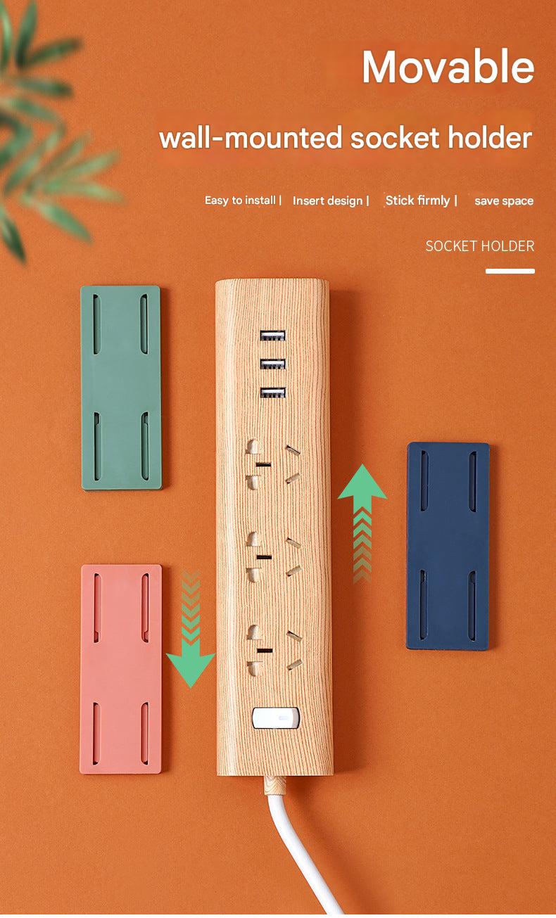 various colors of power strip holders in room setting