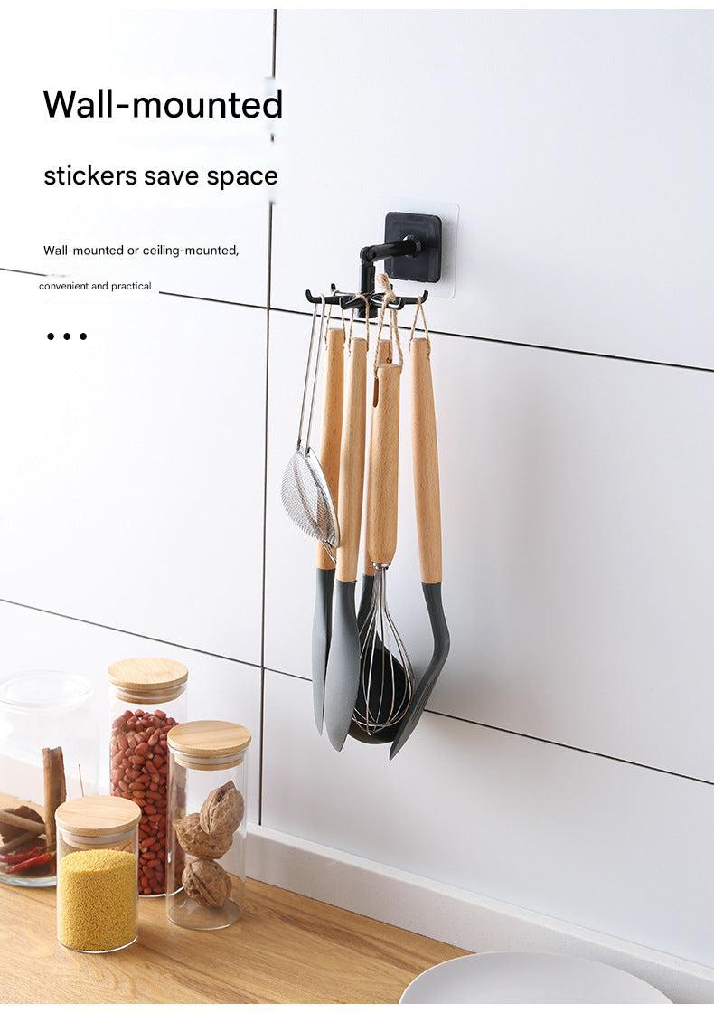 Close-up of kitchen hook with utensils