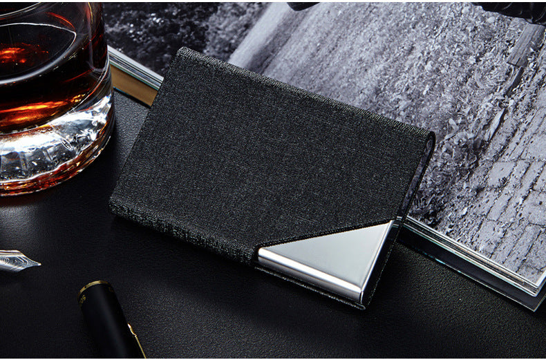 Business card holder in red stainless steel